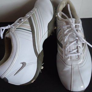 SIZE 6.5. Nike Zoom women's white leather golf shoes.